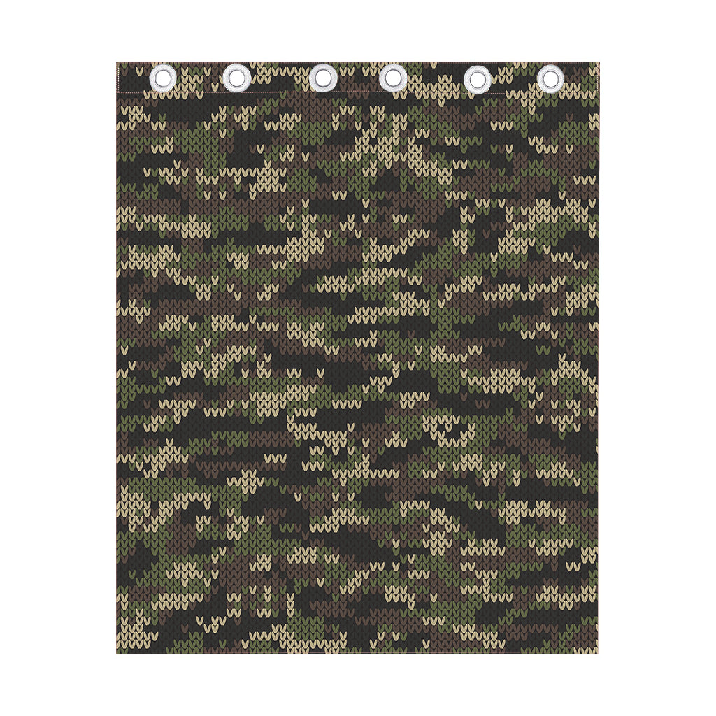 Army Camouflage Knitted Pattern Print Curtain