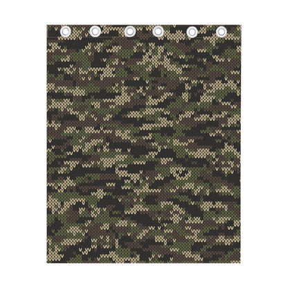 Army Camouflage Knitted Pattern Print Curtain