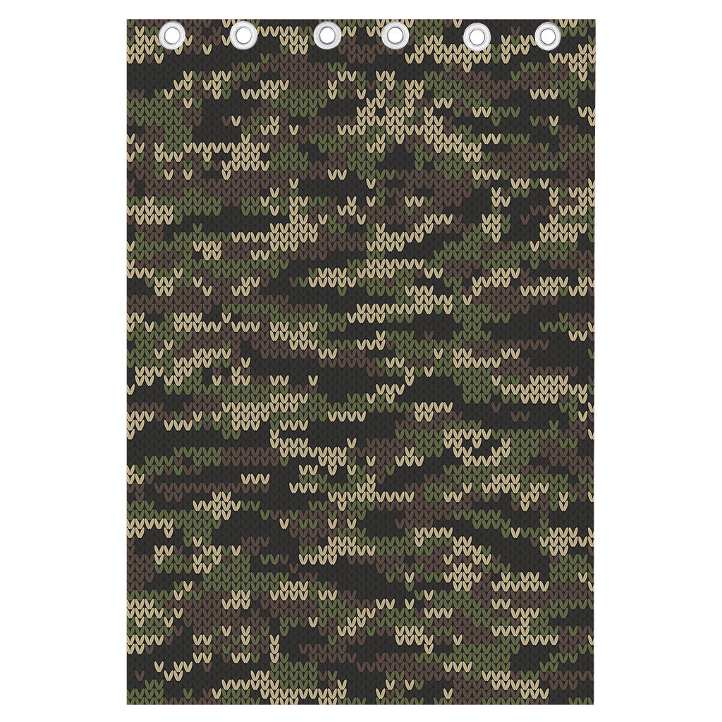 Army Camouflage Knitted Pattern Print Curtain