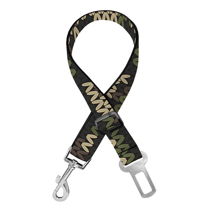Army Camouflage Knitted Pattern Print Dog Seat Belt