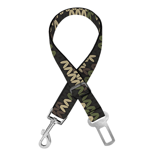 Army Camouflage Knitted Pattern Print Dog Seat Belt