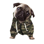 Army Camouflage Knitted Pattern Print Dog Zip Up Hoodie