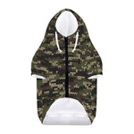 Army Camouflage Knitted Pattern Print Dog Zip Up Hoodie