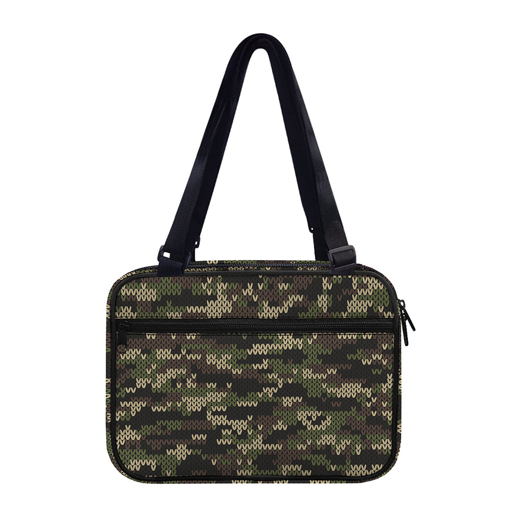 Army Camouflage Knitted Pattern Print Double Strap Bible Bag