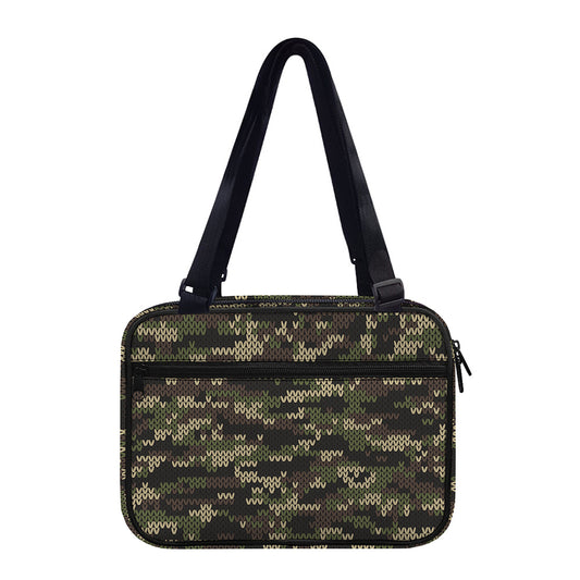 Army Camouflage Knitted Pattern Print Double Strap Bible Bag