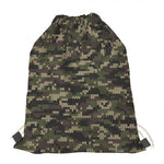 Army Camouflage Knitted Pattern Print Drawstring Bag
