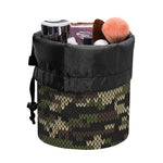 Army Camouflage Knitted Pattern Print Drawstring Makeup Bag