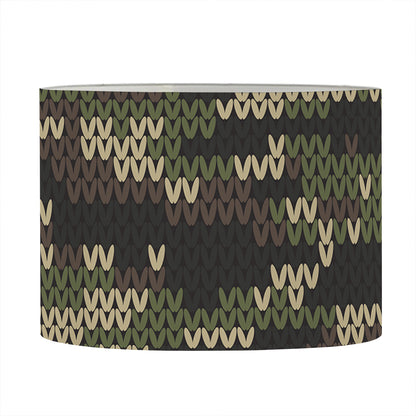 Army Camouflage Knitted Pattern Print Drum Lamp Shade