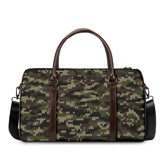 Army Camouflage Knitted Pattern Print Duffle Bag