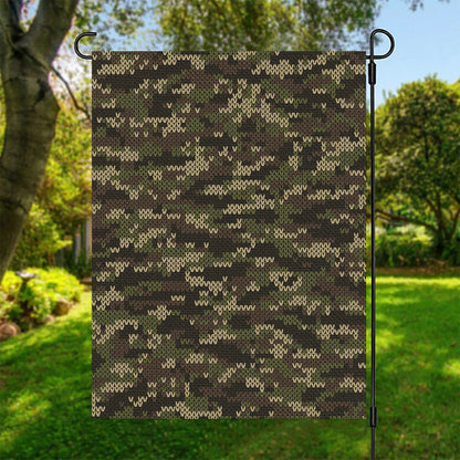 Army Camouflage Knitted Pattern Print Garden Flag