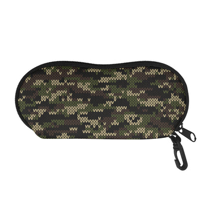 Army Camouflage Knitted Pattern Print Glasses Case