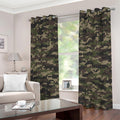 Army Camouflage Knitted Pattern Print Grommet Curtains