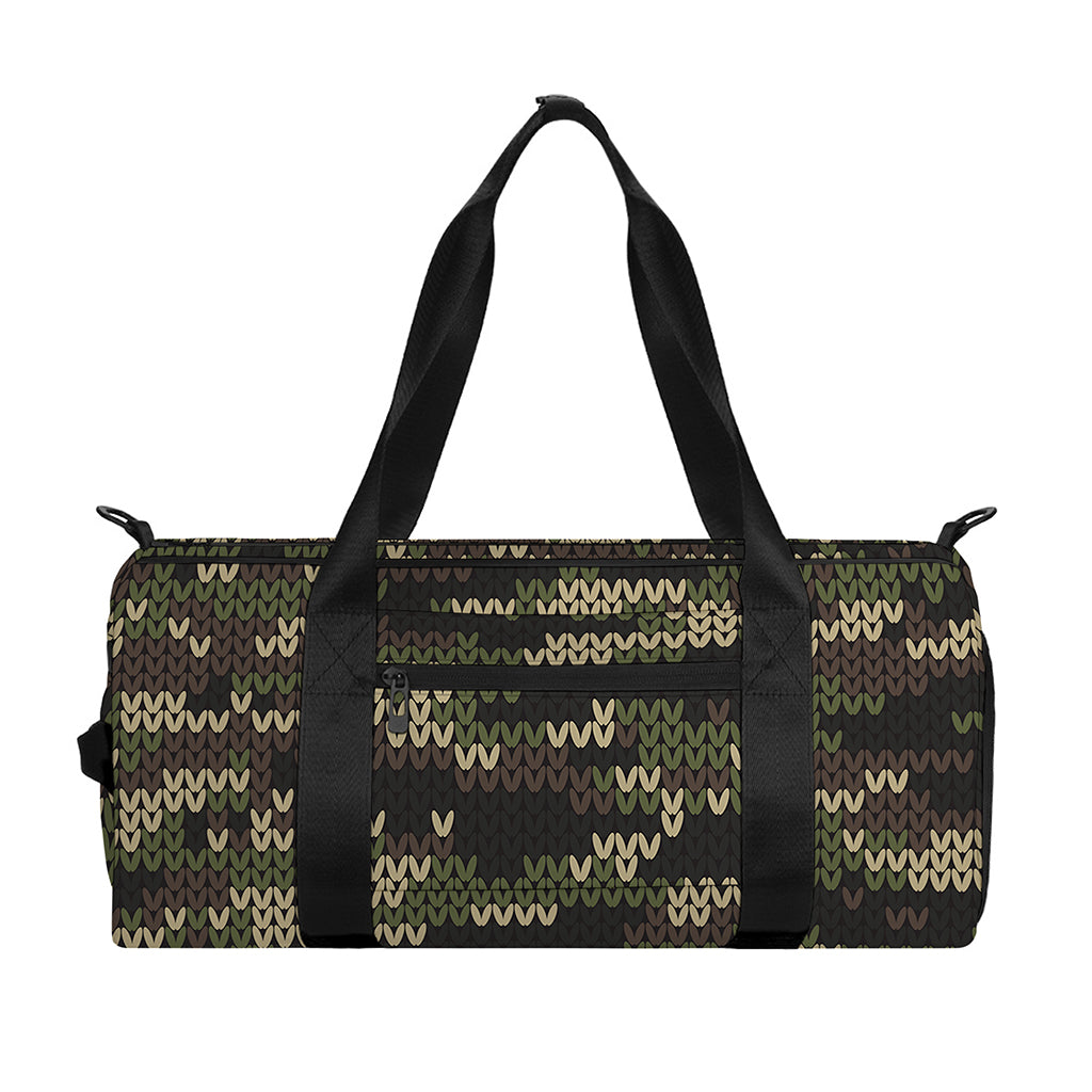 Army Camouflage Knitted Pattern Print Gym Bag