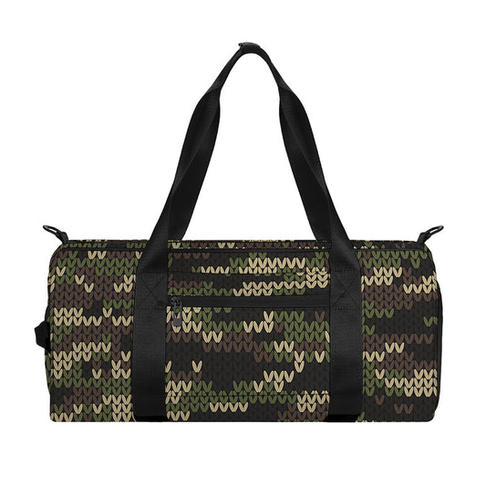 Army Camouflage Knitted Pattern Print Gym Bag