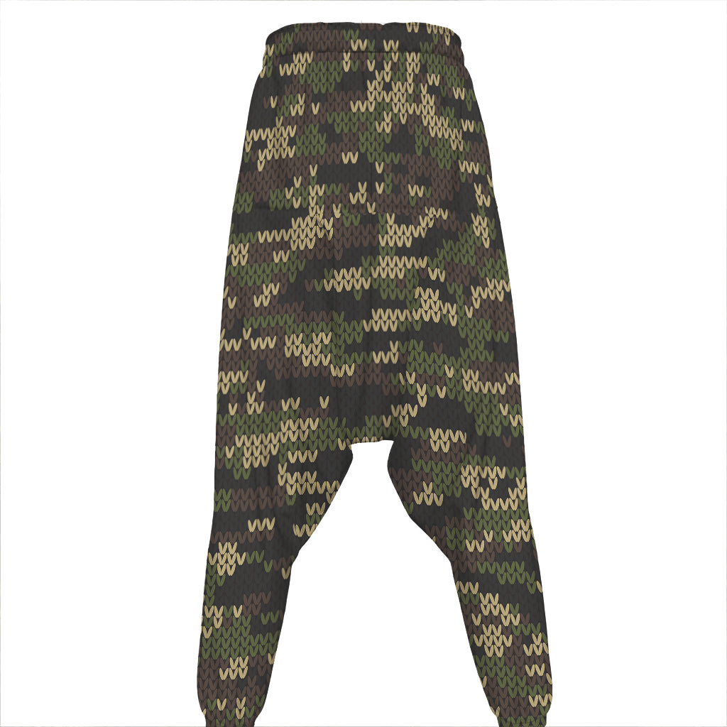 Army Camouflage Knitted Pattern Print Hammer Pants
