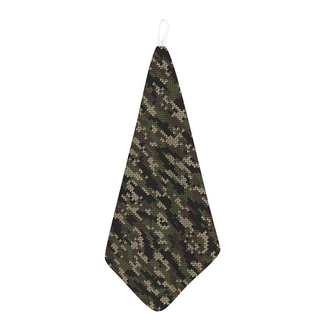 Army Camouflage Knitted Pattern Print Hand Towel