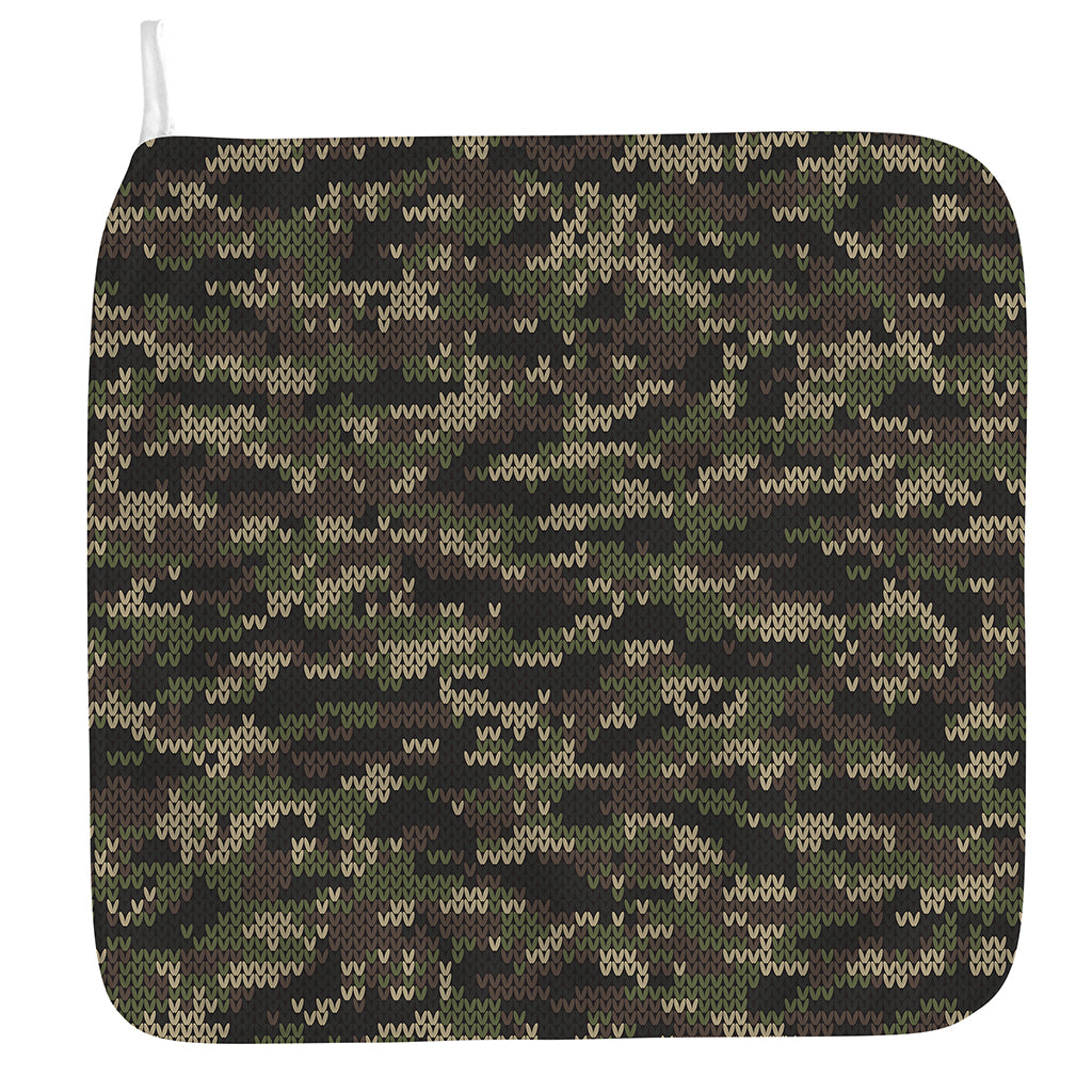 Army Camouflage Knitted Pattern Print Hand Towel