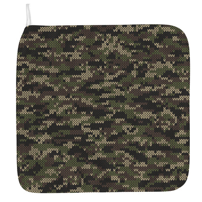 Army Camouflage Knitted Pattern Print Hand Towel