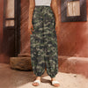 Army Camouflage Knitted Pattern Print Harem Pants