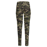 Army Camouflage Knitted Pattern Print High-Waisted Pocket Leggings