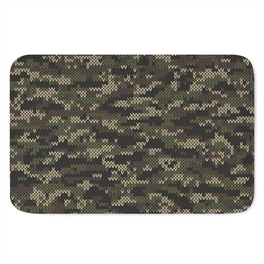 Army Camouflage Knitted Pattern Print Indoor Door Mat