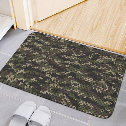 Army Camouflage Knitted Pattern Print Indoor Door Mat