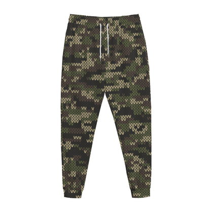 Army Camouflage Knitted Pattern Print Jogger Pants