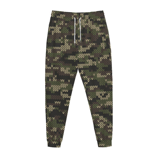 Army Camouflage Knitted Pattern Print Jogger Pants