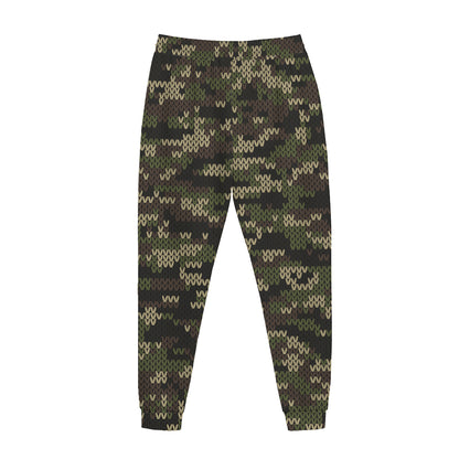 Army Camouflage Knitted Pattern Print Jogger Pants