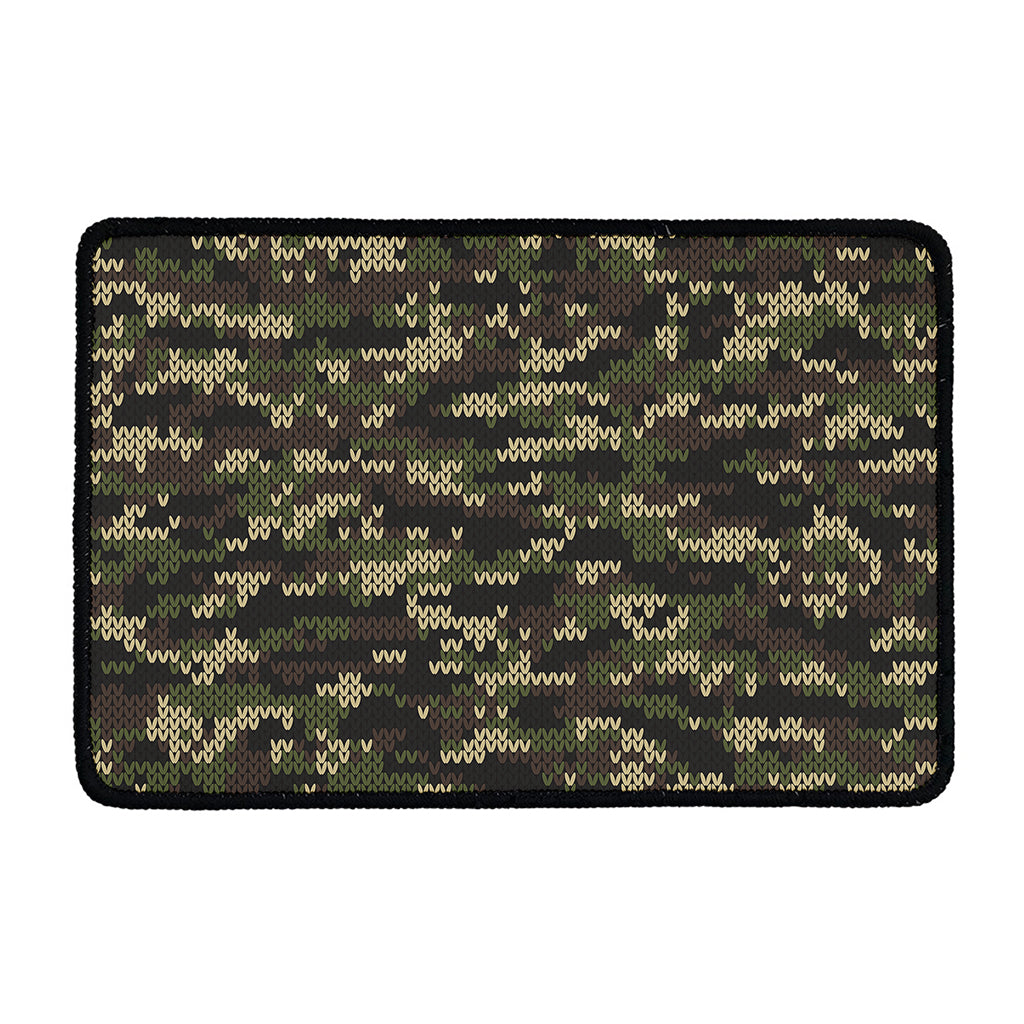 Army Camouflage Knitted Pattern Print Kitchen Mat