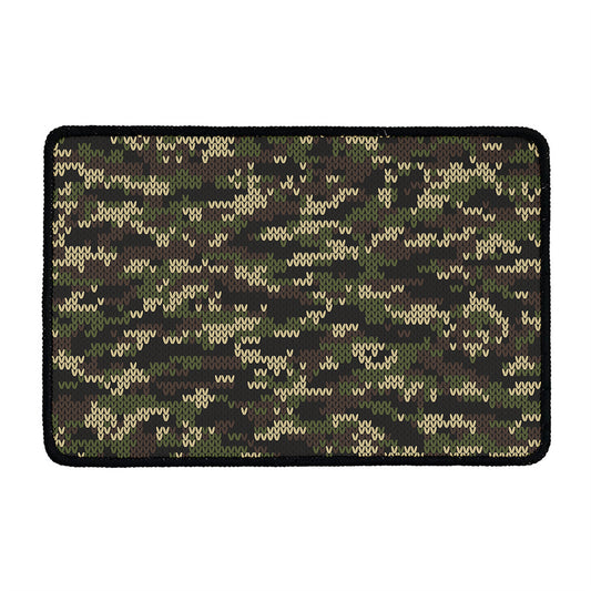 Army Camouflage Knitted Pattern Print Kitchen Mat