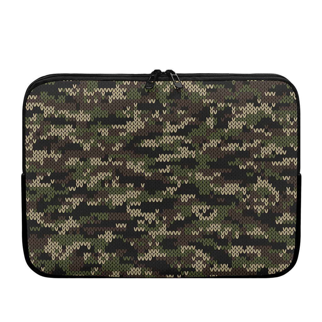Army Camouflage Knitted Pattern Print Laptop Sleeve