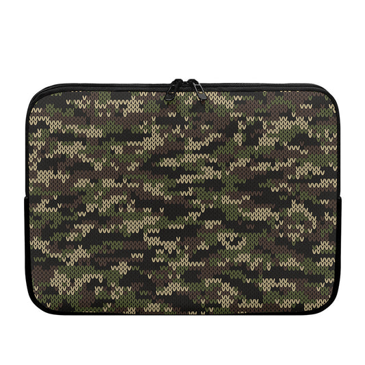 Army Camouflage Knitted Pattern Print Laptop Sleeve