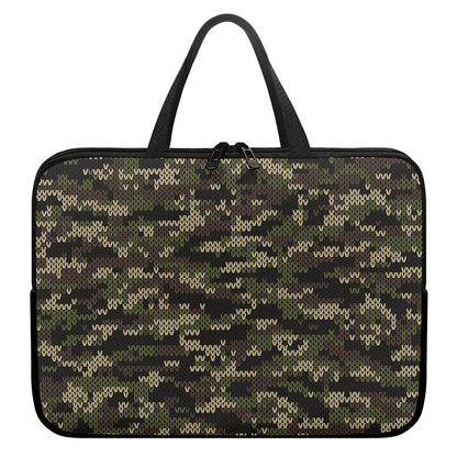 Army Camouflage Knitted Pattern Print Laptop Sleeve With Handle