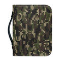 Army Camouflage Knitted Pattern Print Leather Bible Cover