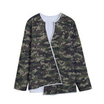 Army Camouflage Knitted Pattern Print Long Sleeve Short Coat