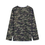 Army Camouflage Knitted Pattern Print Long Sleeve Short Coat