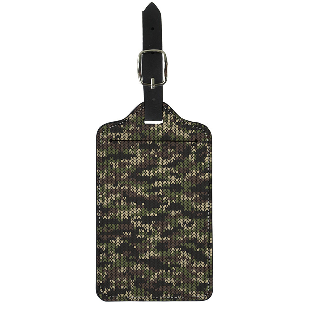 Army Camouflage Knitted Pattern Print Luggage Tag