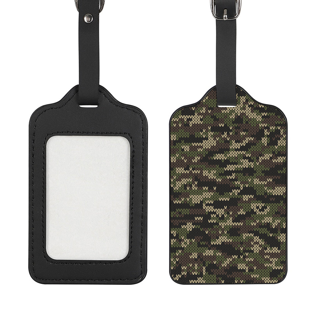 Army Camouflage Knitted Pattern Print Luggage Tag