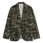 Army Camouflage Knitted Pattern Print Men's Blazer