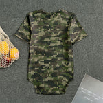 Army Camouflage Knitted Pattern Print Men's Bodysuit