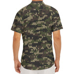 Army Camouflage Knitted Pattern Print Men's Deep V-Neck Shirt