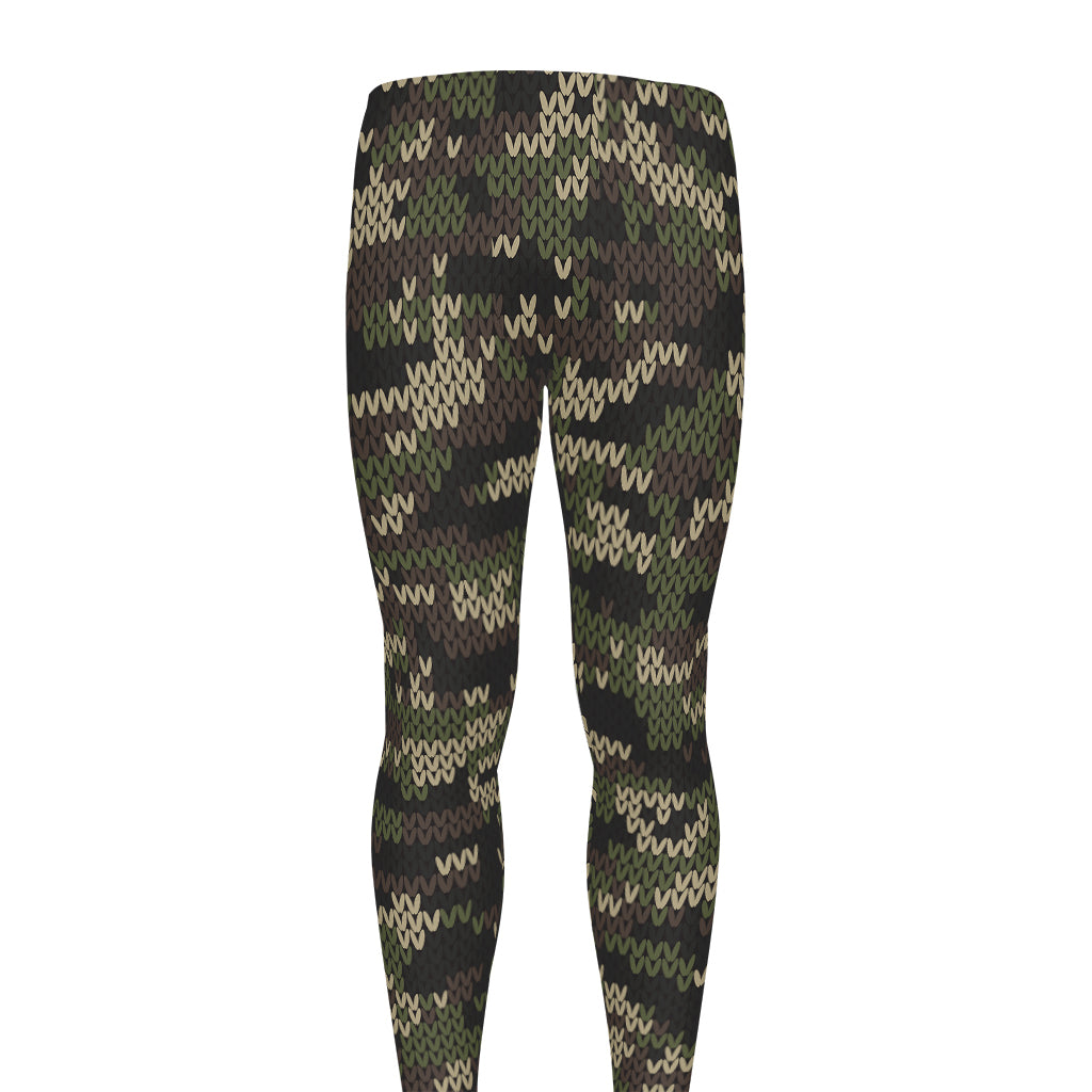 Army Camouflage Knitted Pattern Print Men's leggings