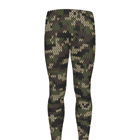 Army Camouflage Knitted Pattern Print Men's leggings
