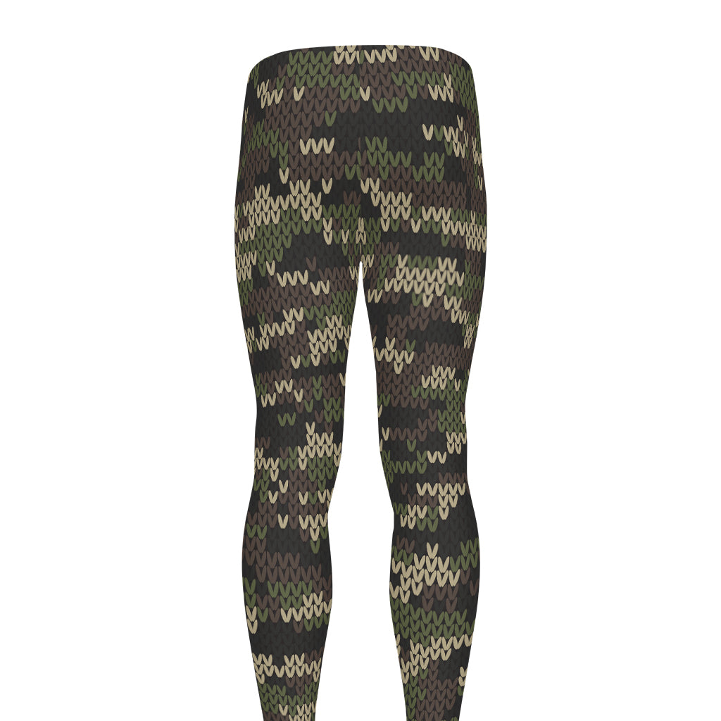 Army Camouflage Knitted Pattern Print Men's leggings