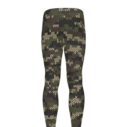 Army Camouflage Knitted Pattern Print Men's leggings