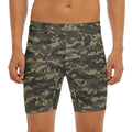 Army Camouflage Knitted Pattern Print Men's Long Boxer Briefs