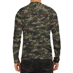 Army Camouflage Knitted Pattern Print Men's Long Sleeve Rash Guard