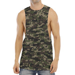 Army Camouflage Knitted Pattern Print Men's Muscle Tank Top