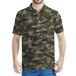 Army Camouflage Knitted Pattern Print Men's Polo Shirt